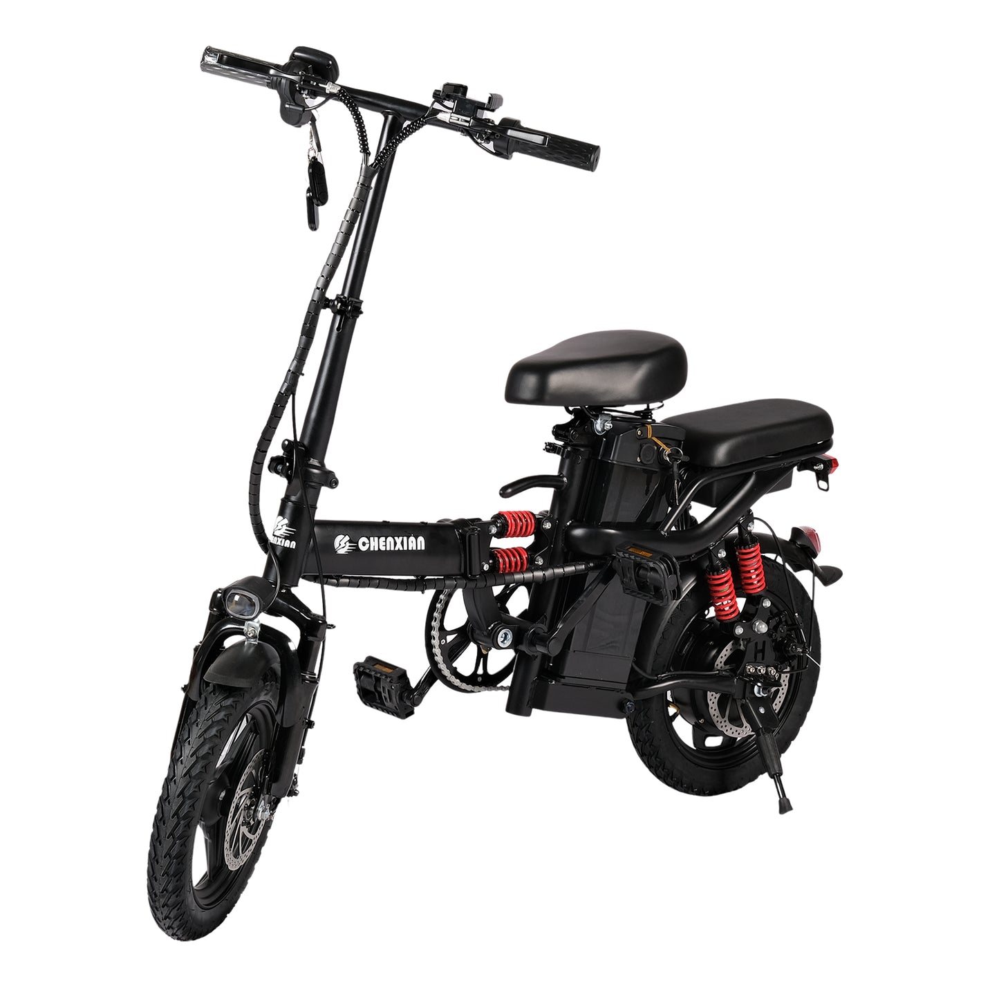 Adult Electric Bicycle Bike Foldable Commuter Electric Bike 400W Motor 14 Inch 48V Electric Bike 13Ah Lithium Battery City Bike Max Speed 45Kmph Disc Brake Outdoor Riding